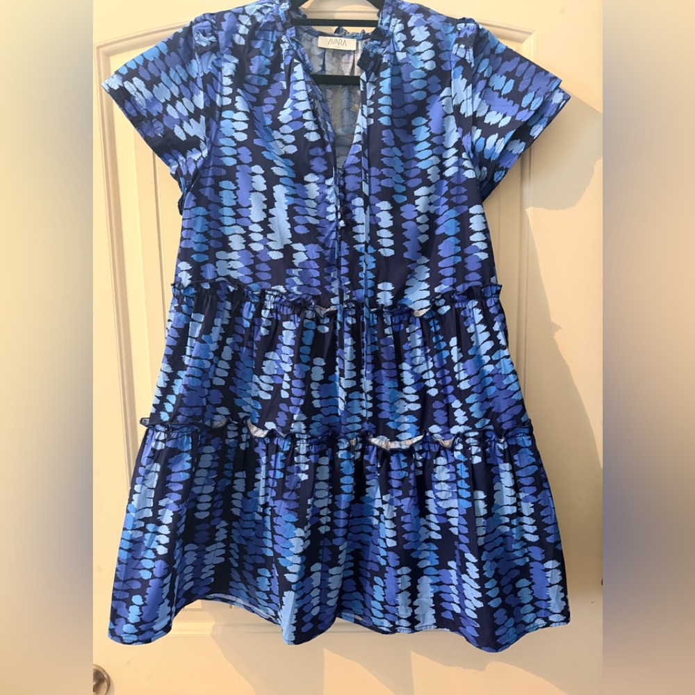 Stylish Blue Patterned Dress